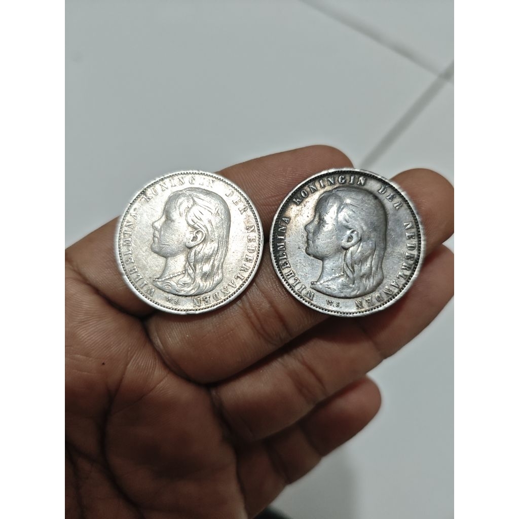 1 Gulden wihelmina longhair 1892