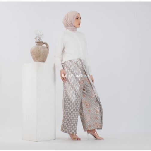 (COD) Celana Wanita Kulot Batik Layer Bawahan Kondangan