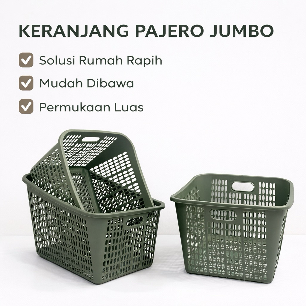 Keranjang Laundry Pajero Jumbo Serbaguna Plastik Tebal Besar – Keranjang Baju & Penyimpanan Rumah
