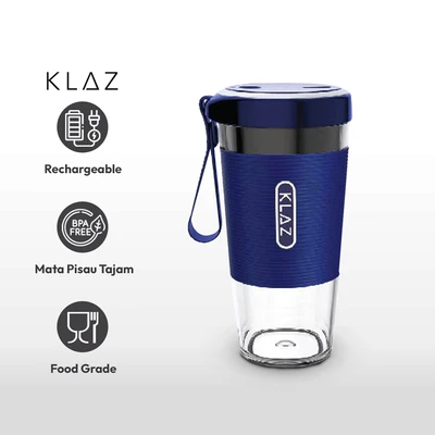 KLAZ Blender Portable 50 Watt Biru Merah 1700 RPM Tritan 9.5x8.7x18.3cm