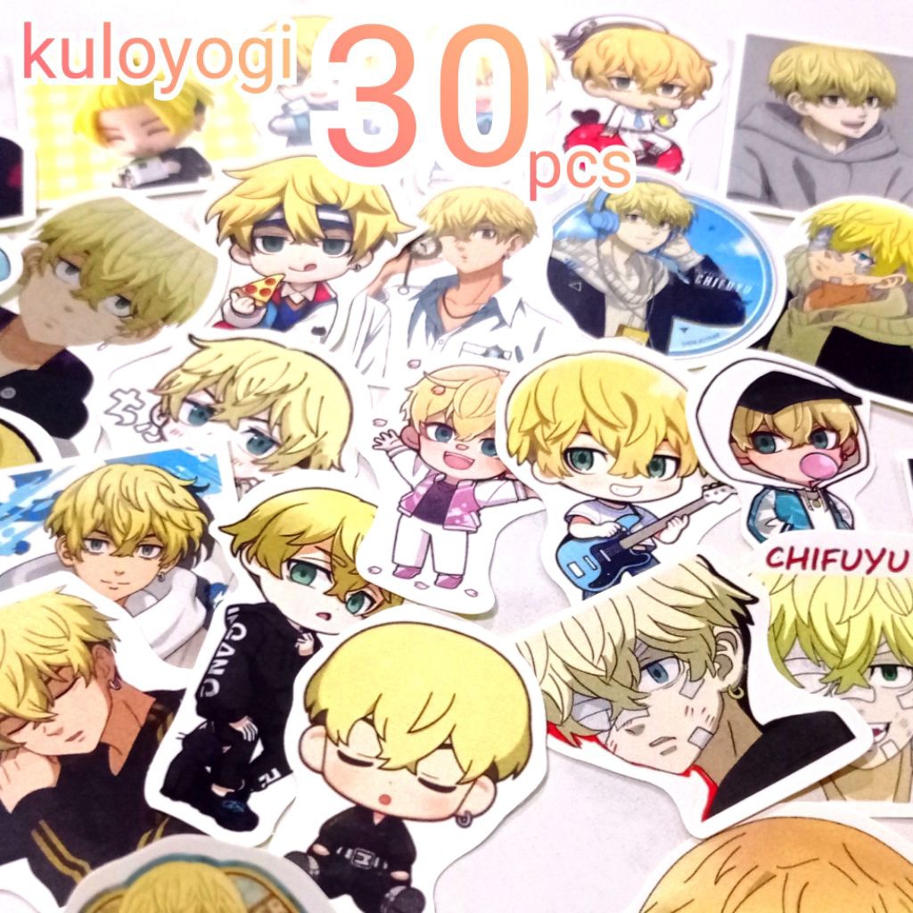 Stiker Chifuyu Matsuno kawaii 30 pc Stiker Tokyo Revengers karakter Sticker Aesthetic Sticker Anime 