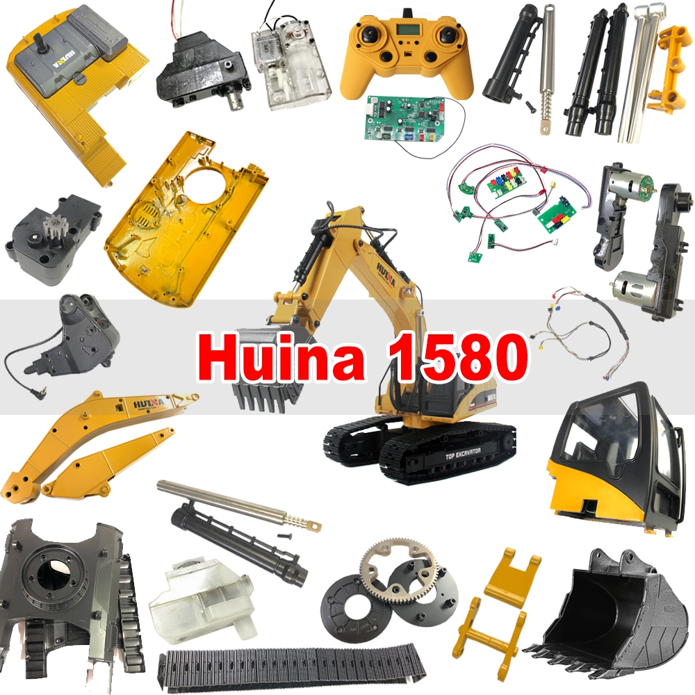 part rc excavator Huina 1580 boom gearbox motor penggerak kiri kanan conveyor metal dll