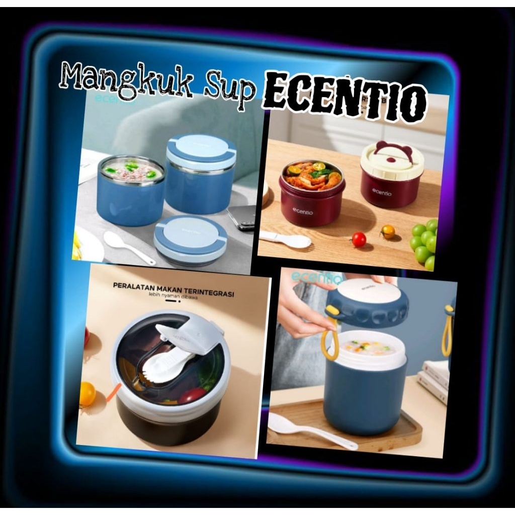 ECENTIO MANGKUK SUP STAINLESS/ CANGKIR SUP ECENTIO / TERMOS NASI / TERMOS SUP MINI