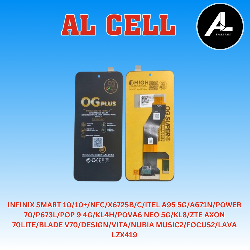 LCD TOUCHSCREEN INFINIX SMART 10/10+/NFC/X6725B/C/ITEL A95 5G/A671N/POWER 70/P673L/POP 9 4G/KL4H/POV