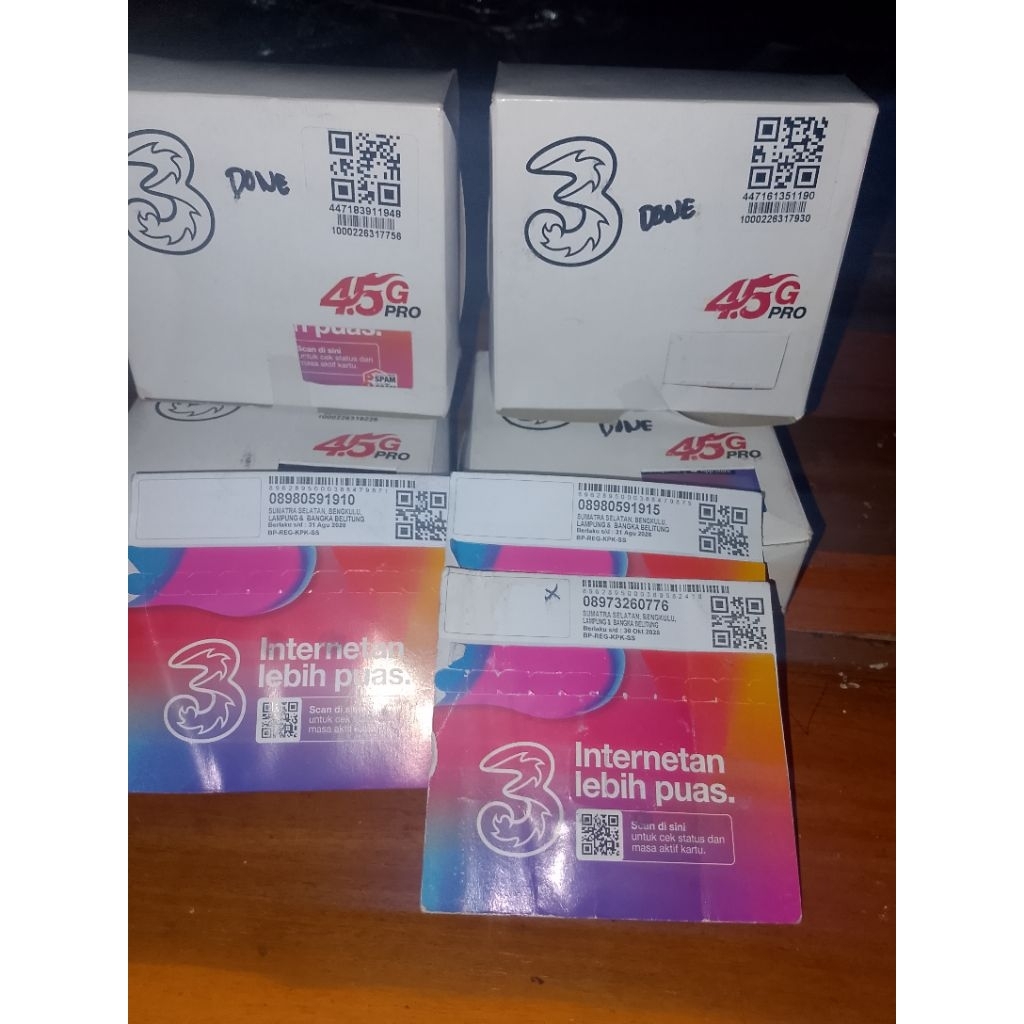 Perdana TRI - Paket Data 3GB, Bonus Kuota, Kompatibel 4G/5G