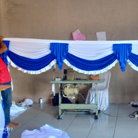 Poni Tenda Rumbai Dekorasi Bahan Filamin Abutai