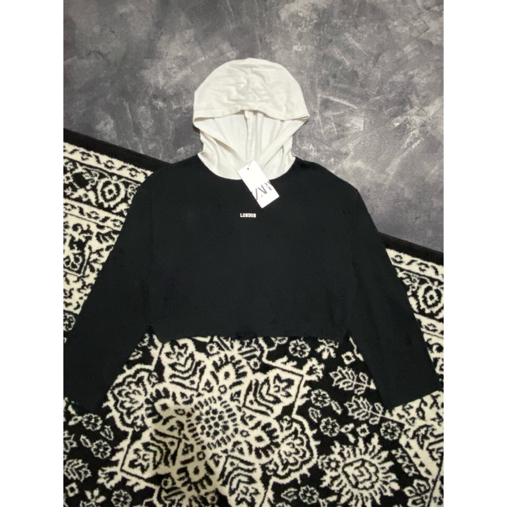 hoodie zara crop