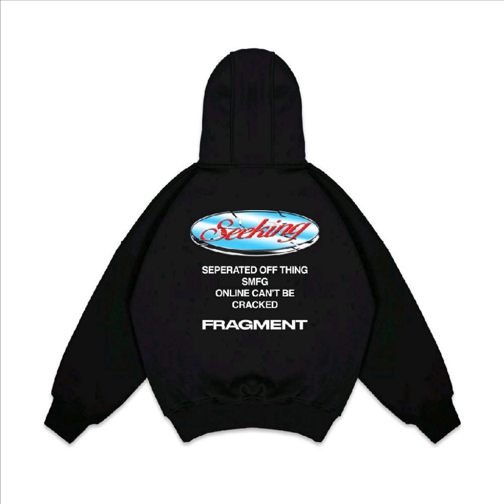 Seeking - Hoodie Boxy Oversized 400/420 Gsm Fragment Black