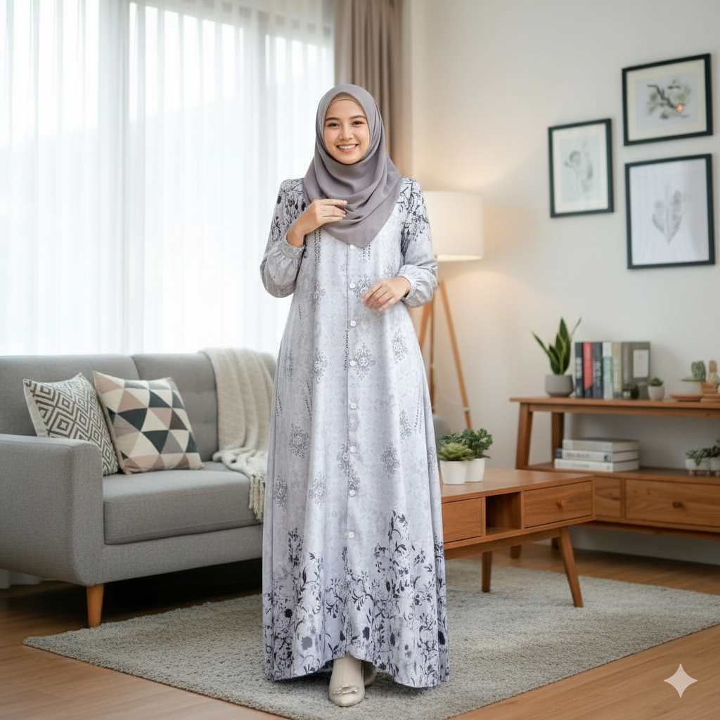 Gamis Abaya Maxmara Luxury – Long Dress Muslim Elegan Motif Etnik Modern Look