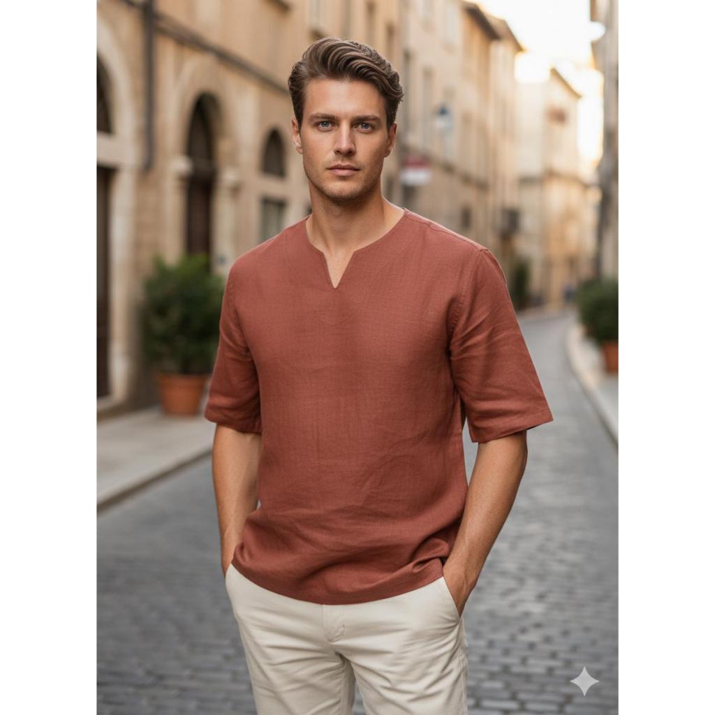 KEMEJA KOKO OBLONG PRIA DEWASA/BAJU KOKO POLOS BAHAN KATUN LINEN/BAJU KOKO ADEM DAN NYAMAN DIPAKE