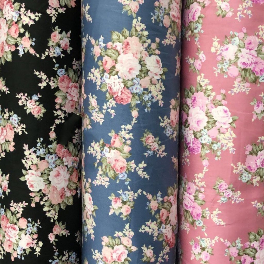 Katun jepang japan desain motif bunga besar