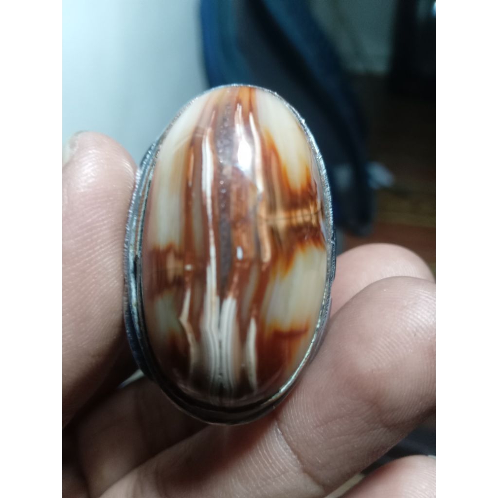 Akik Sulaiman Jumbo Motif Tapak Jalak