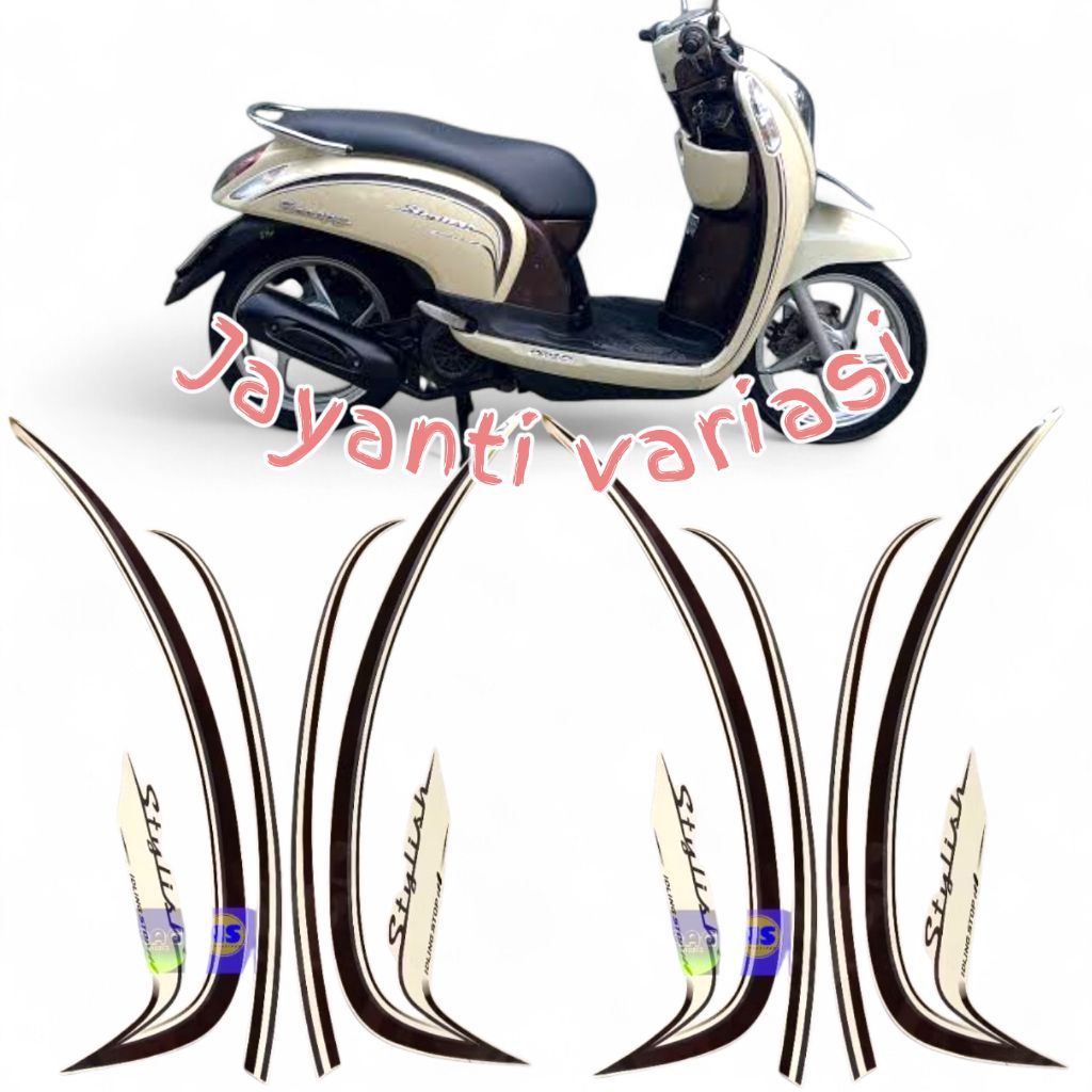Striping Honda Scoopy Stylish 2016 Putih | Stiker Body Standar Scoopy 2016 | Decal Scoopy Stylish Or