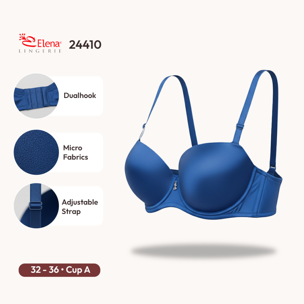 ELENA 24410A  PUSH UP BRA DOUBLE BUSA DAN BERKAWAT BRA/BH ELENA PUSH UP