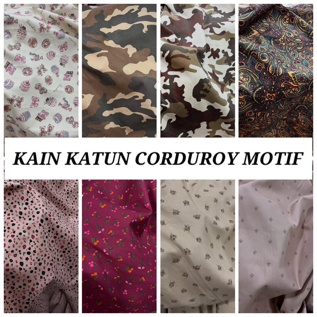 bahan kain katun corduroy atasan/baby corduroy motif/katun corduroy wale 21(harga tertera 50cm)