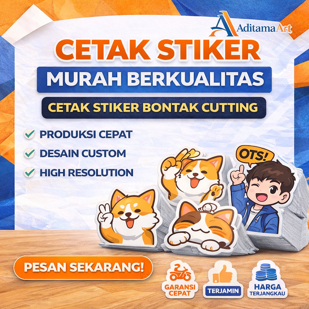 Jasa Cetak Stiker Kemasan Makanan & Minuman Custom Aditama Digital Printing