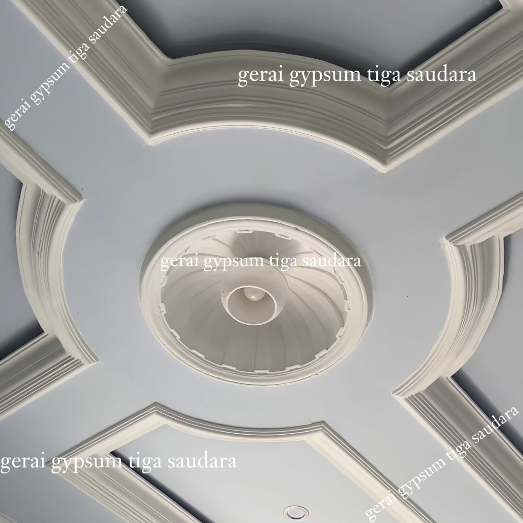 Ornamen GYPSUM - Ornamen Lampu Gypsum 60cm - Dom Lampu Gypsum Minimalis 60cm