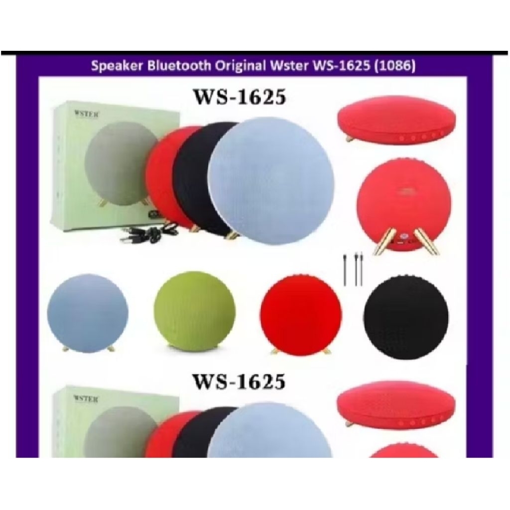 Speaker Bluetooth Portable Wster WS 1625 Bulat Besar Super Bass