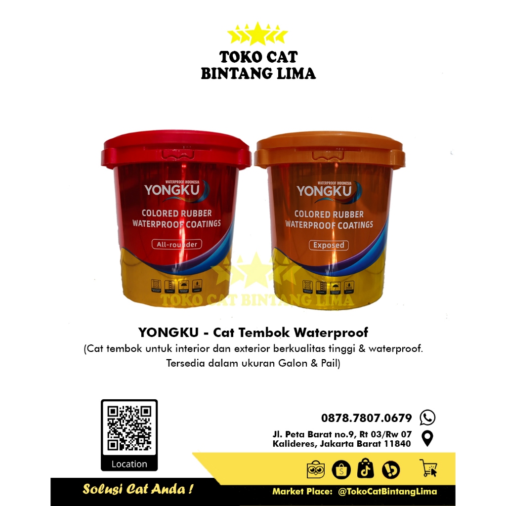 Yongku Cat pelapis waterproof anti bocor setara dengan Aquaproof - cat dinding outdoor