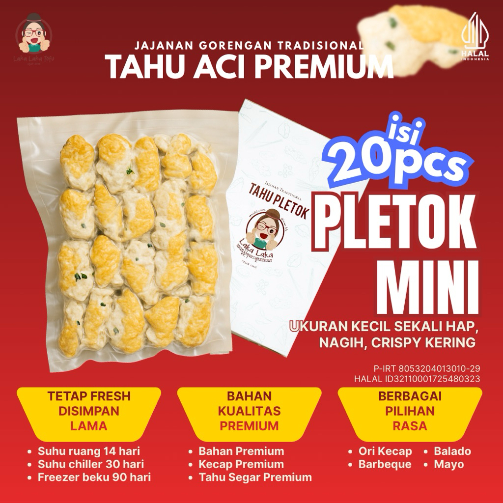 Tahu Aci Pletok MINI Laka-Laka Tofu Cemilan Gorengan Vacuum Khas Tegal Asli Frozen