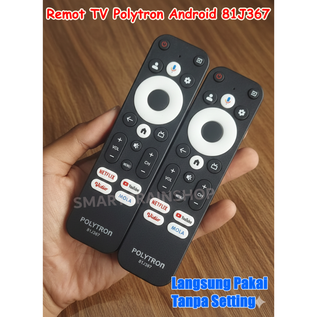Remot TV Polytron Smart Android 81J367 Langsung Pakai Tanpa Setting