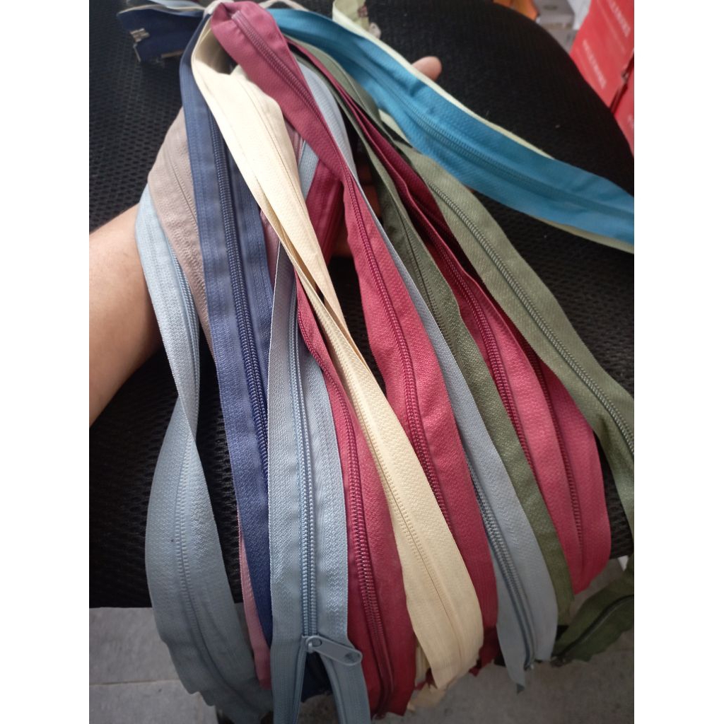 ( 5 lusin ) Resleting coil warna, resleting nylon, resleting gigi halus