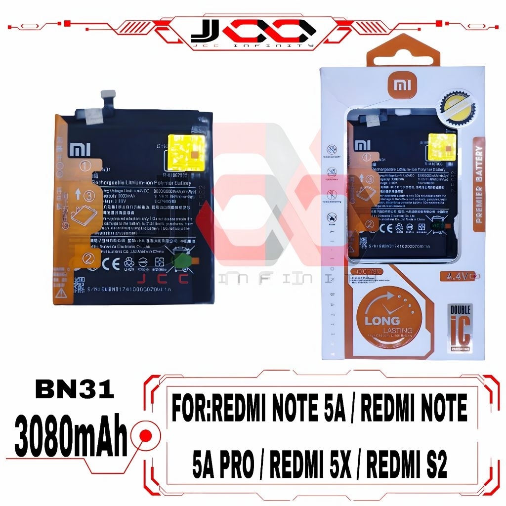 BATERAI ORIGINAL 100% BN31 / REDMI NOTE 5A / REDMI NOTE 5A PRO / REDMI 5X / REDMI S2 BATERAI BAT