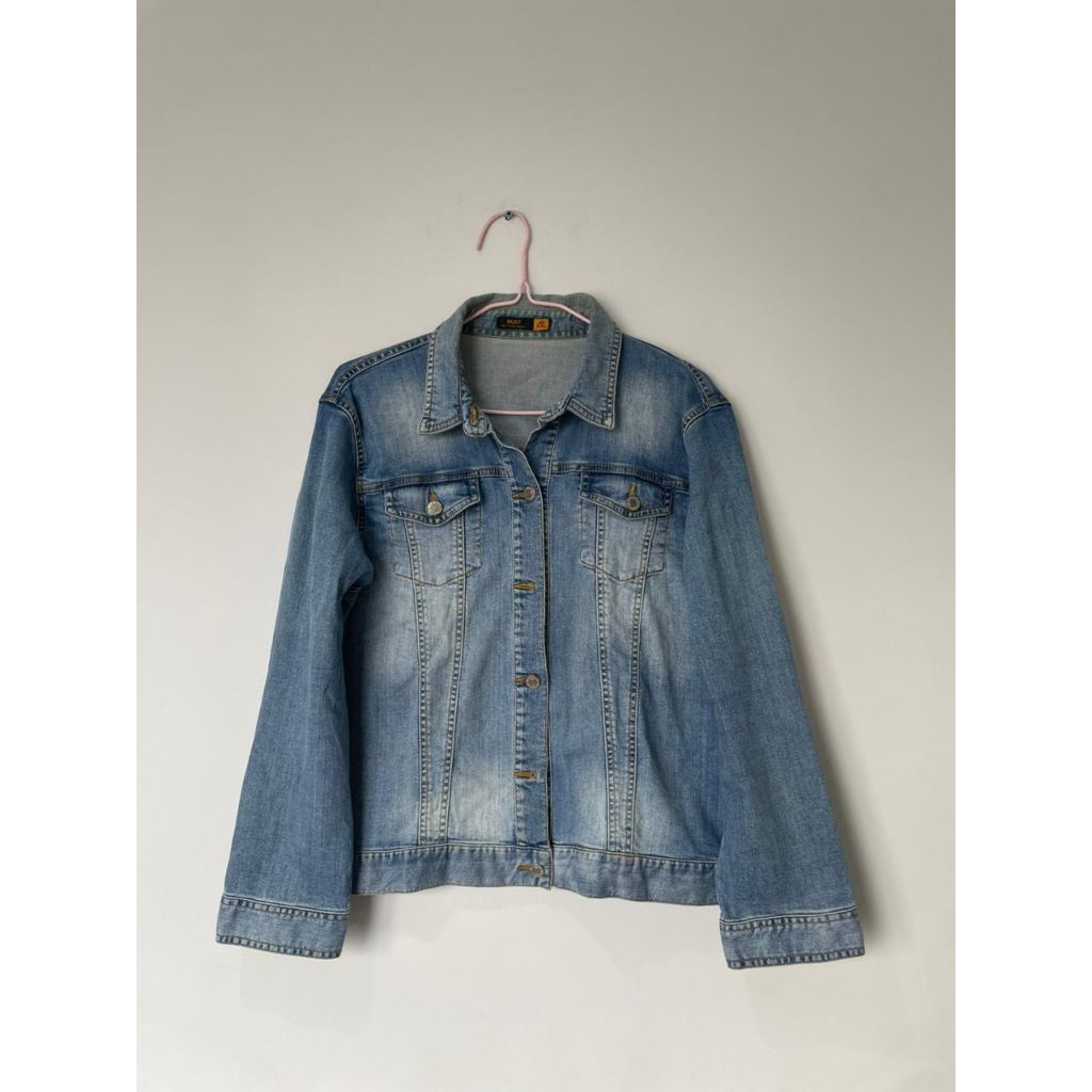 Jacket Denim Jeans Outwear Casual Lengan Panjang Premium Mewah Top Pria Wanita Unisex Jumbo Big Size