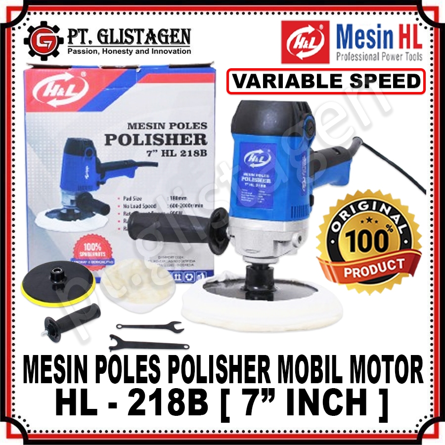 HL-218B Mesin Poles Polisher Mobi Mobil 7" Inch VARIABLE SPEED Mesin Poles Poliser Mobil Motor Car P