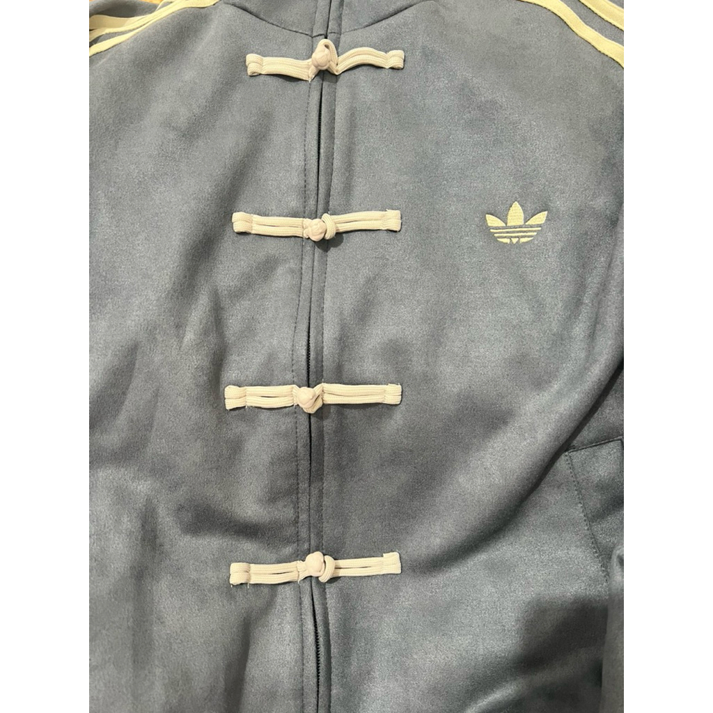 READY STOCK Adidas CTT Suede CNY Cheongsam  Mirror Premium Jacket Blue Grey  size M