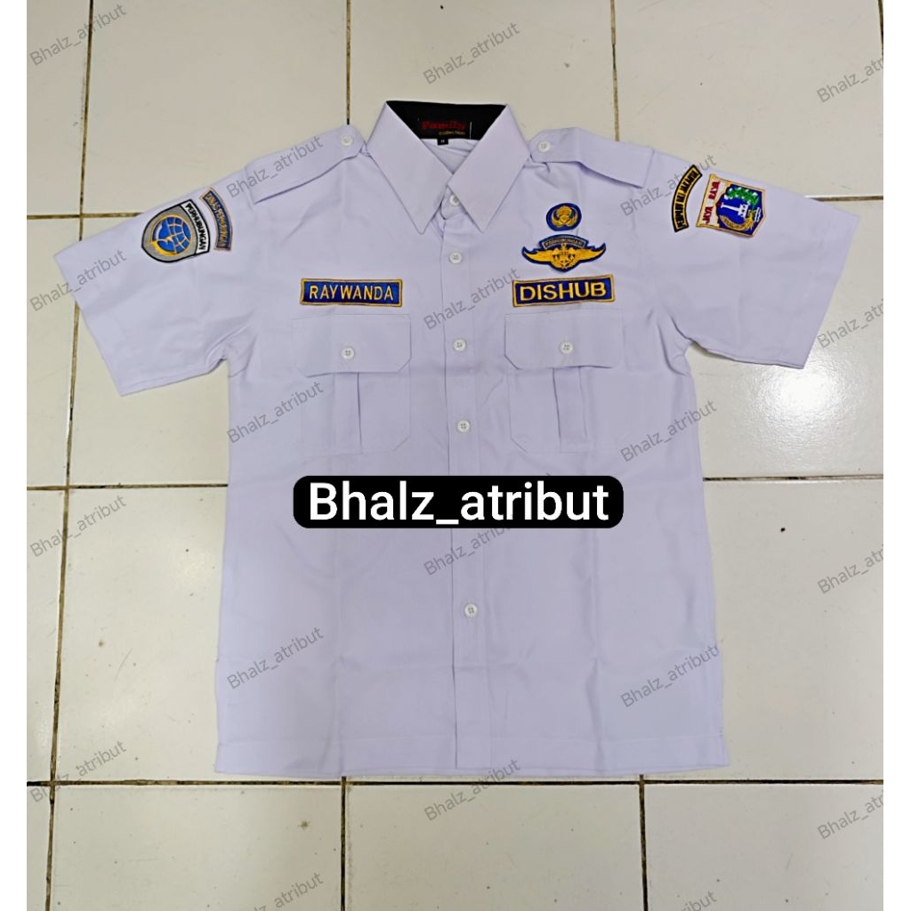 SERAGAM DISHUB PRIA / BAJU PUTIH DISHUB COWOK / KEMEJA DISHUB PUTIH PRIA