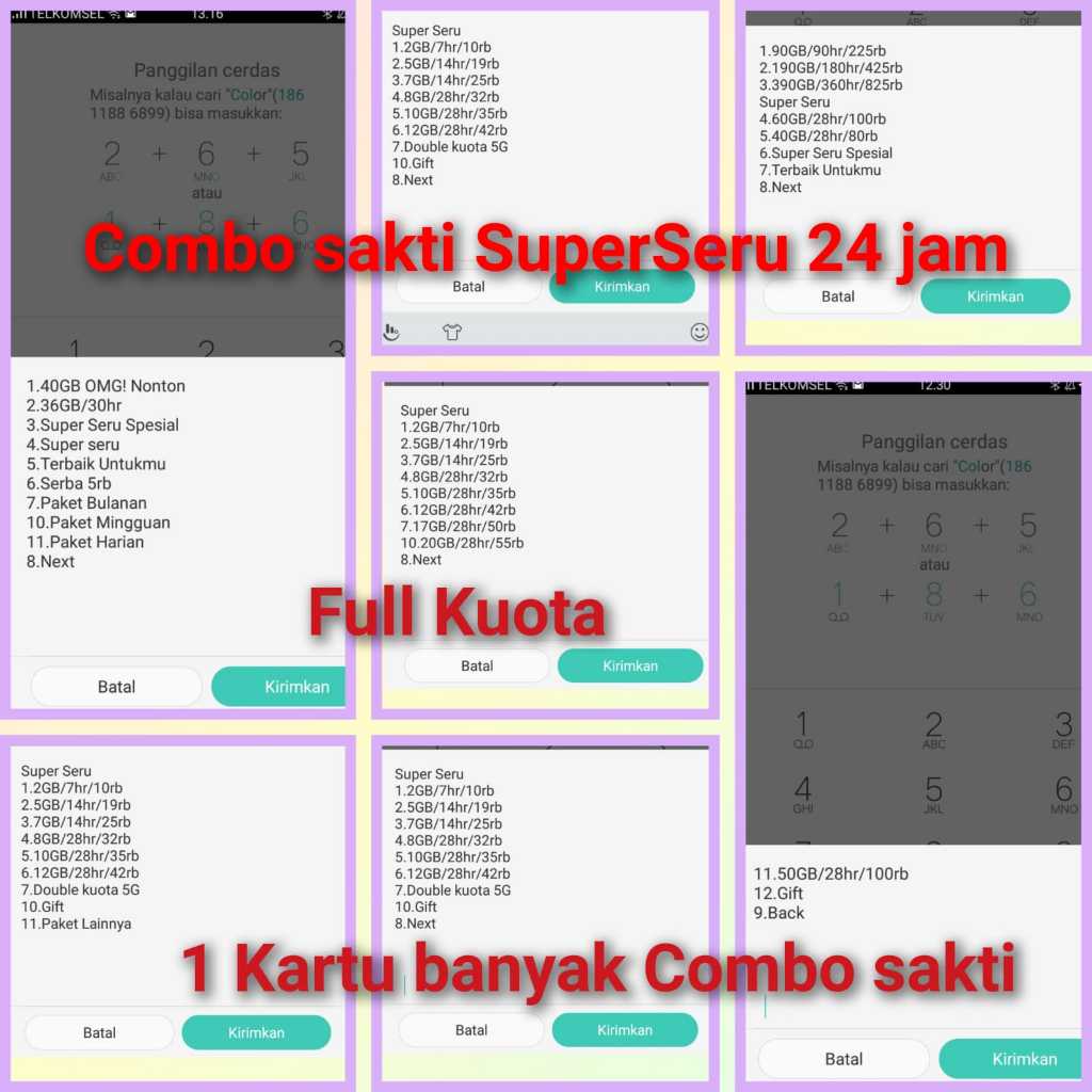 (Pilih Nomor) Kartu Perdana Combo Sakti (Telkomsel) Duble Sakti Murah-murah (belum termasuk Kuota)