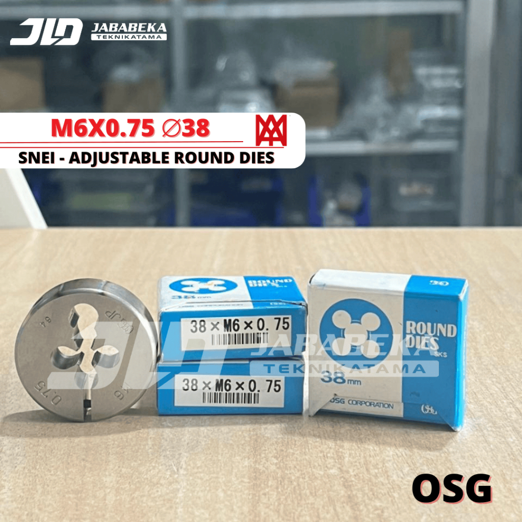 Snei M6x0.75 Round Dies Drat Ulir Baut M6x0.75 - 38MM OSG Japan Original Senai Sney Snay Senay