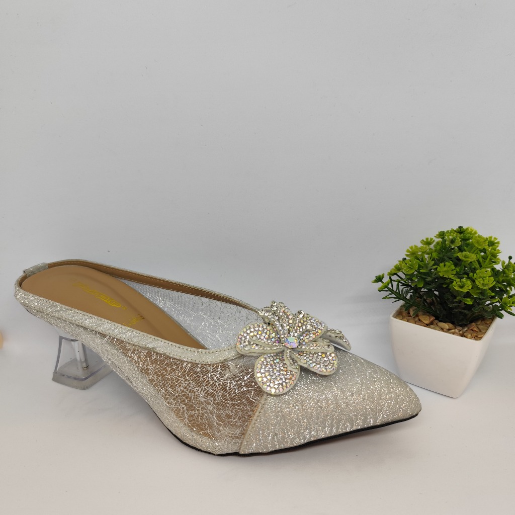 NewYordan Sepatu Heels Wanita – Purple HN 6868 Silver | Heels | Elegan & Pesta