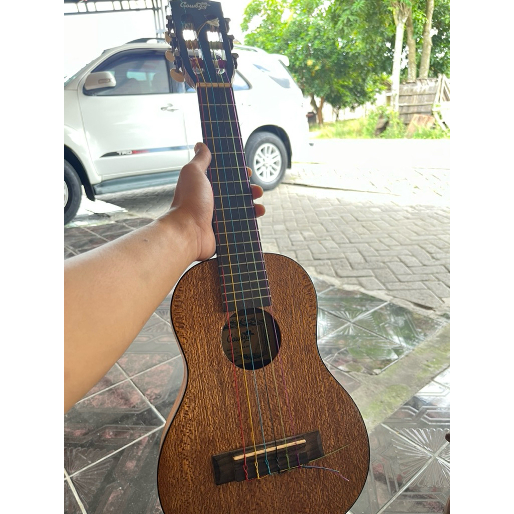 gitar lele ukulele senar 6 cowboy original second sepaket sama tas