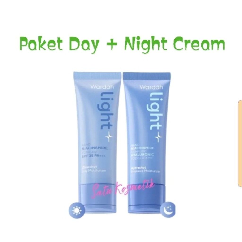 Wardah Paket Lightening Cream Siang dan Malam 20 ml