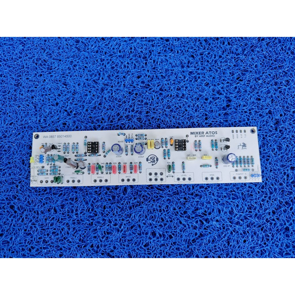 PCB AUDIO MIXER FERSI BARU 9POT PASIF DAN AKTIF + KOMPONEN TANPA IC DAN POTENSIO