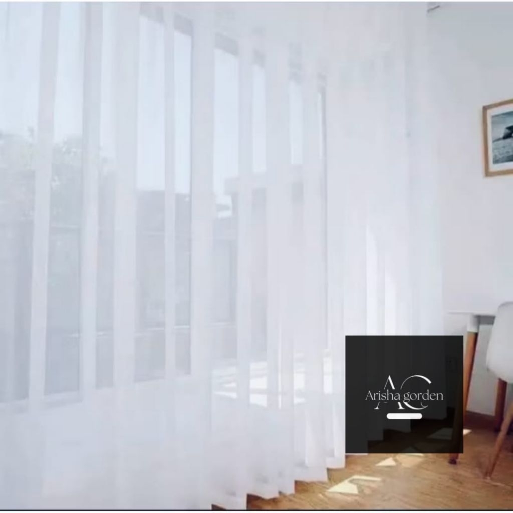 Vitrase Gorden Putih Polos Import Premium Model Plisket Kaitan Kawat S Tirai Daleman Gorden Transpar