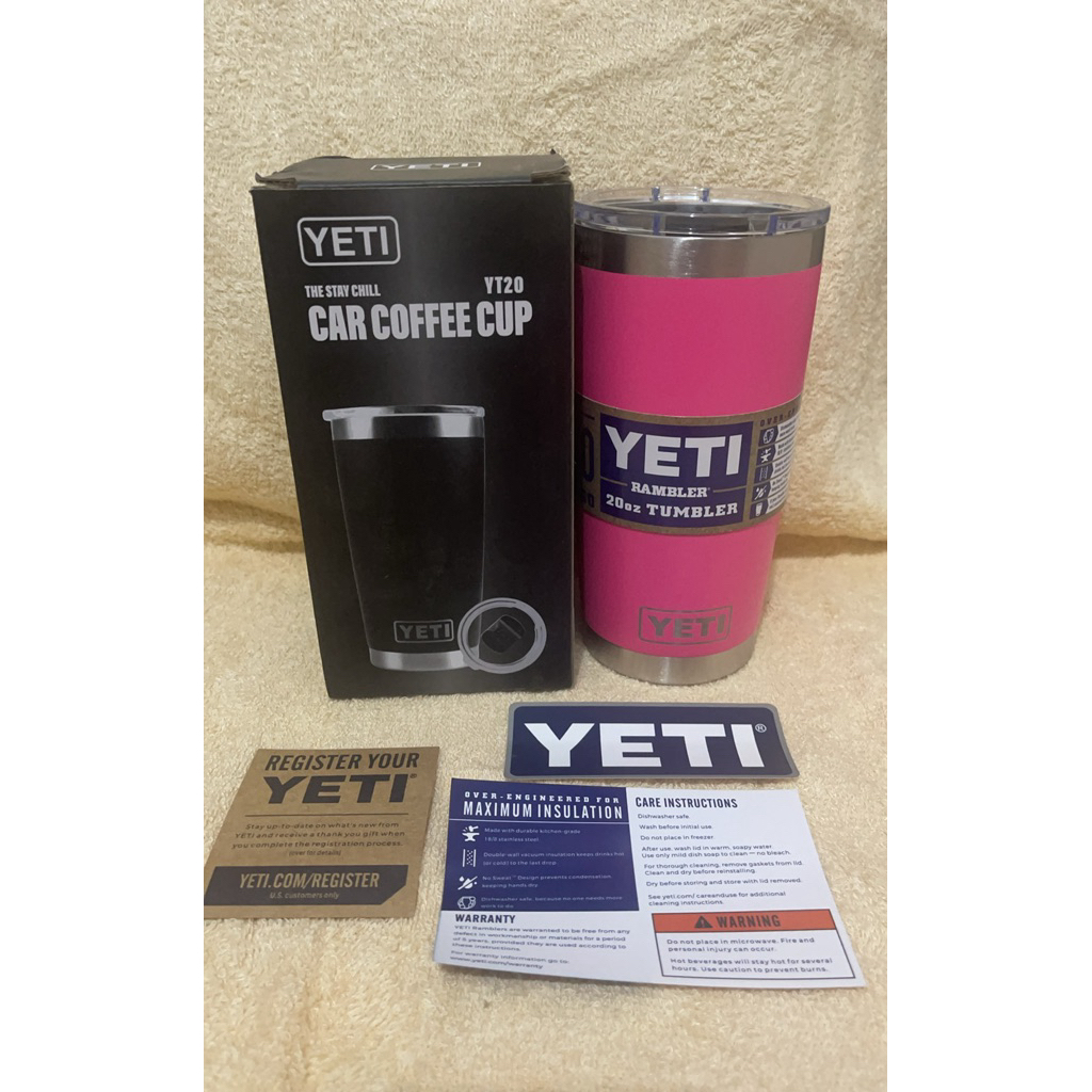Limited edition Fuschia YETI Rambler tumbler.