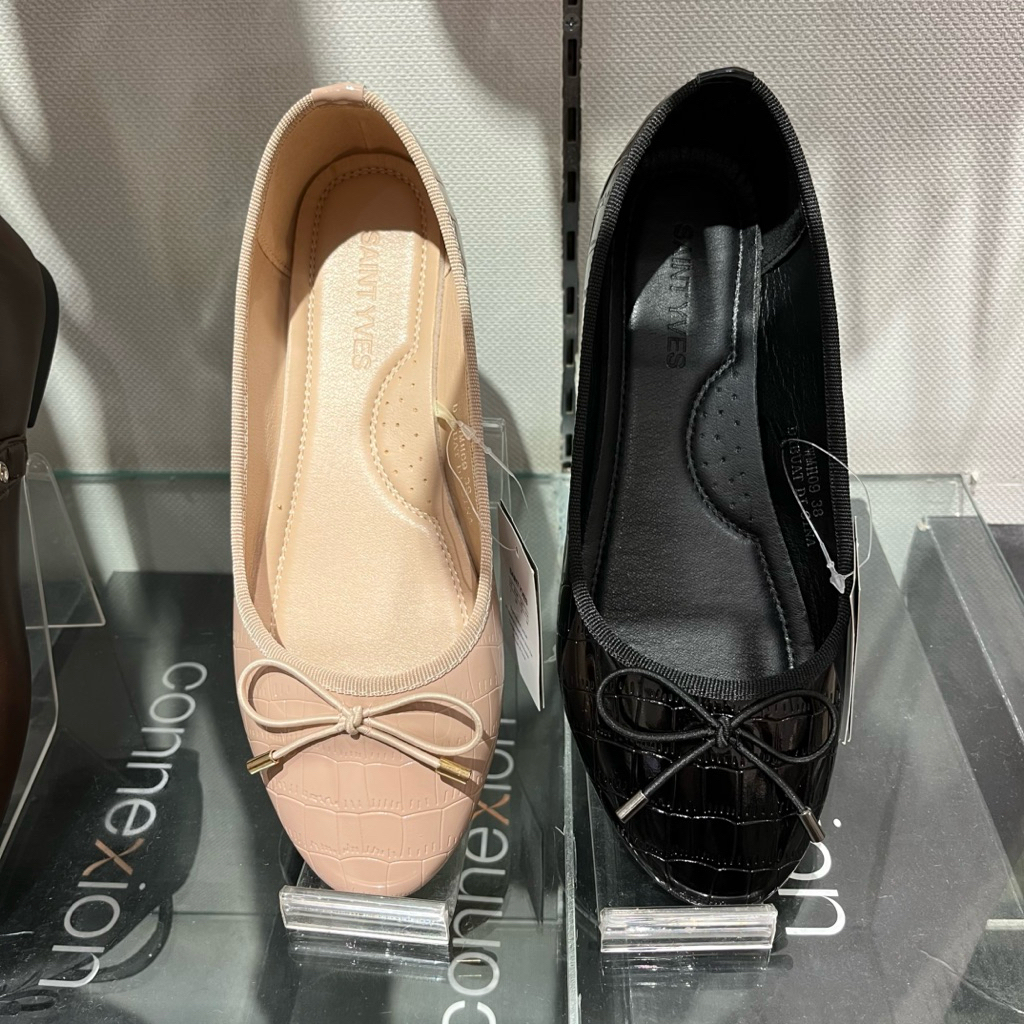 ST.YVES Sepatu Flat Hitam Cocok Untuk Sekolah / Kuliah / Kerja Bahan Beludru Premium Sol Empuk Origi