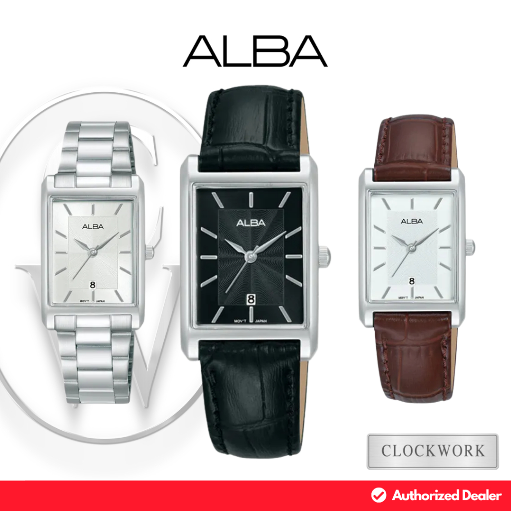 Jam Tangan Wanita Alba Fashion AH7DH Rantai / Kulit Classic Vintage Tank Minimalis Simple Original A