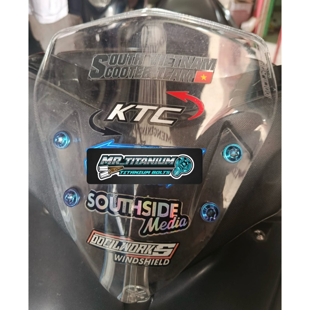 baut visor aerox titanium 4baut