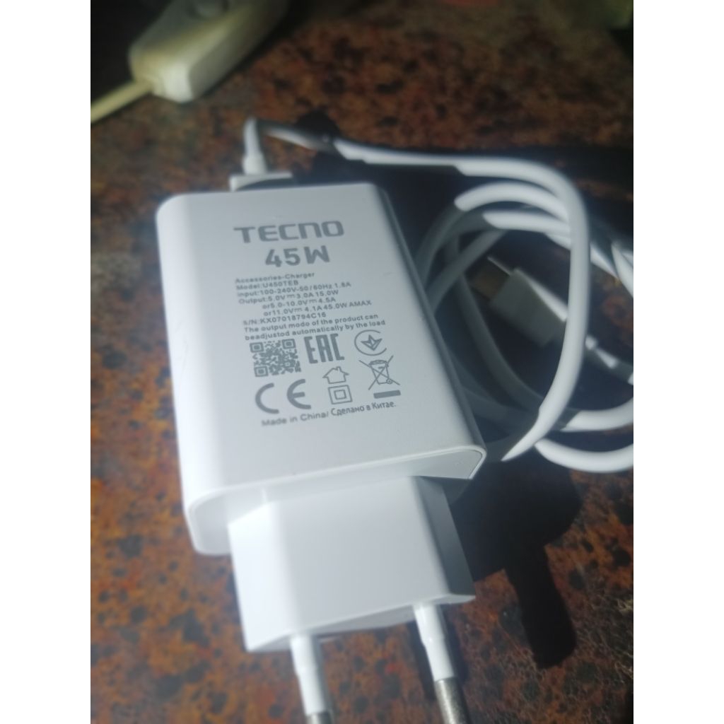 charger Tecno Supercharger 45W MAX original ~ 99% supercharger