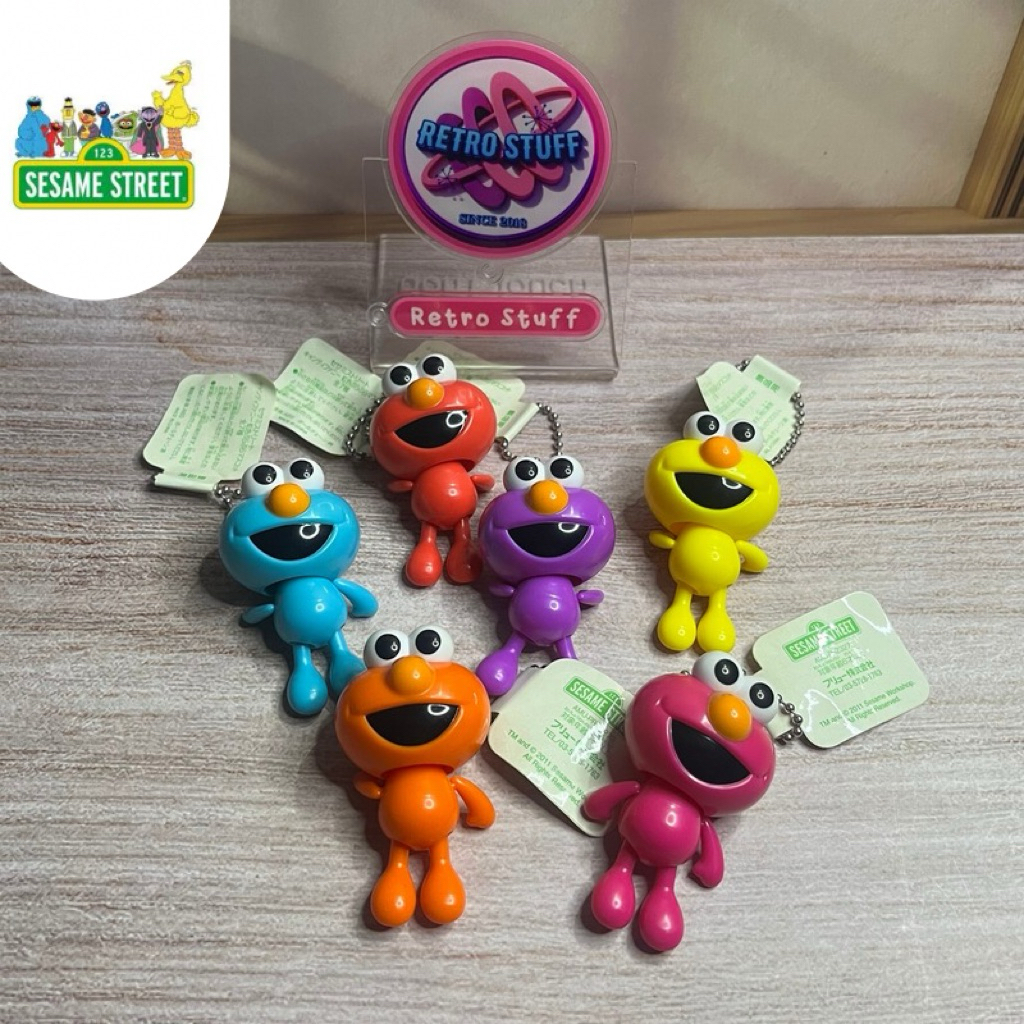 Figure Mini Keychain Sesame Street Elmo Colourful Original Japan