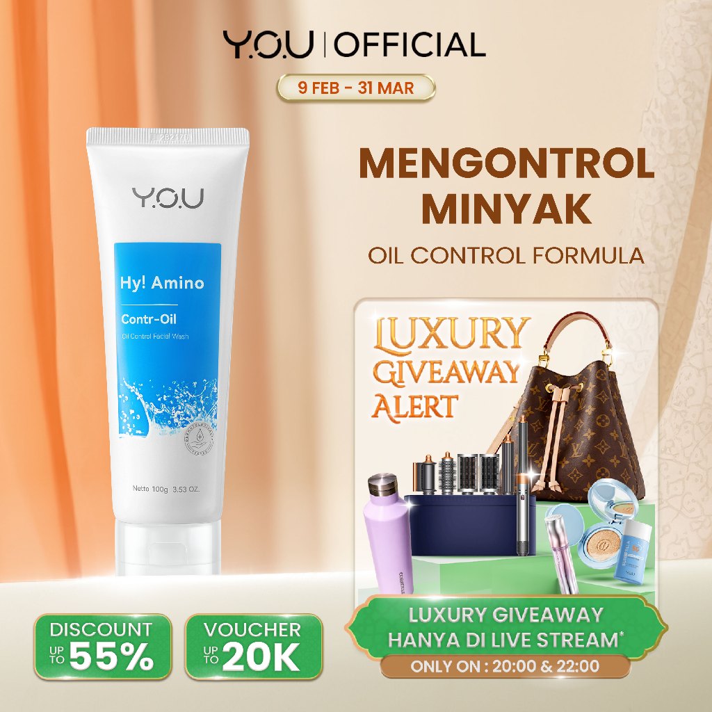 YOU Hy Amino Contr-Oil Oil Control Facial Wash 100gr Kulit Berminyak Glycolic Acid