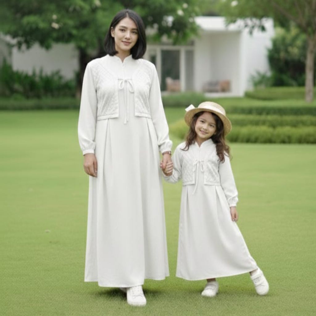 Gamis Rompi Brukat couple rayon twill/Gamis brukat rayon twill/gamis Lebaran/gamis rayon twill/Pakai