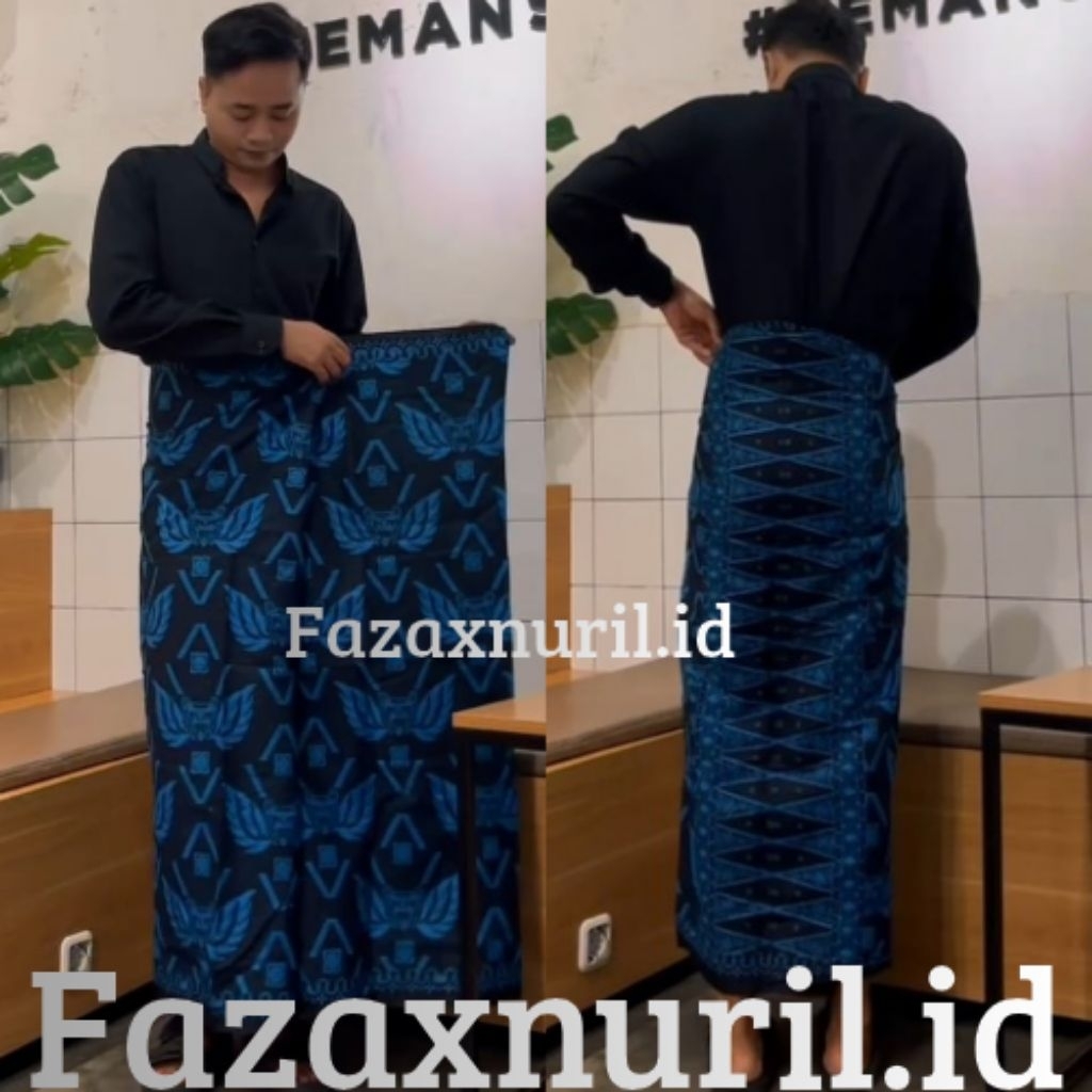 Sarung Batik Pria Wanita Sarung Instan siap pakai Motif Batik Baduy Warna biru bisa gosend