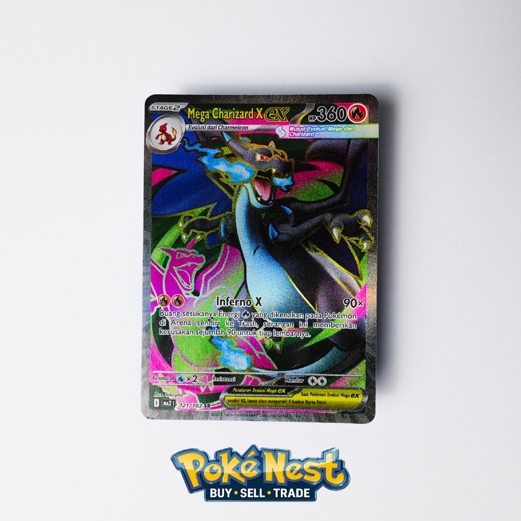 Pokemon TCG Mega Charizard X ex MA2 121/103 SR Kobaran Biru Baru