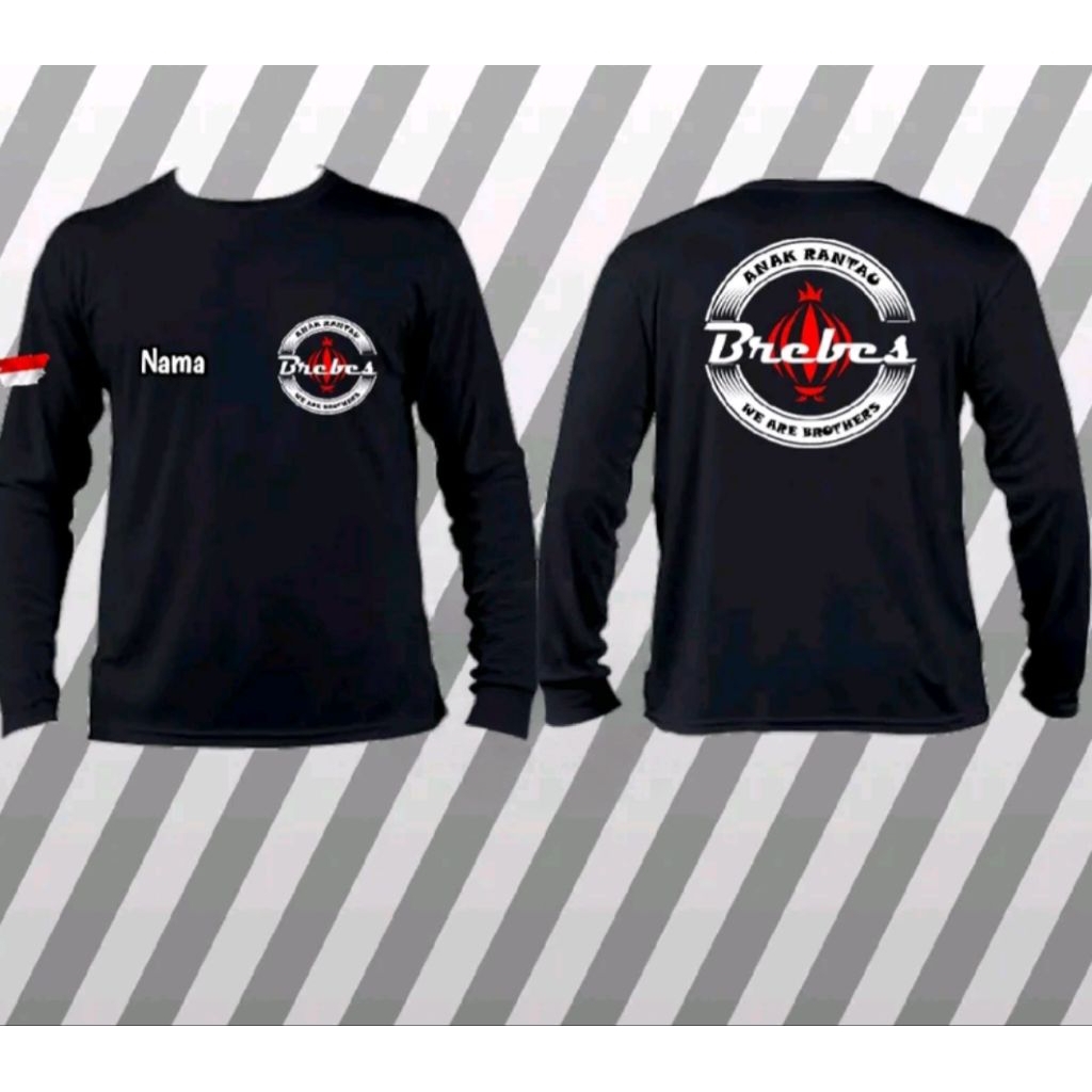 Kaos Lengan Panjang Anak Rantau Brebes free Nama T-shirt Unisex Pria Wanita Bahan Adem