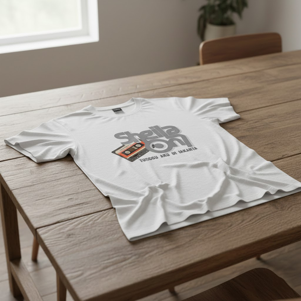 Kaos Band Sheila On 7 "Tunggu Aku Di Jakarta" - Premium Cotton Combed 24s Tebal - Putih